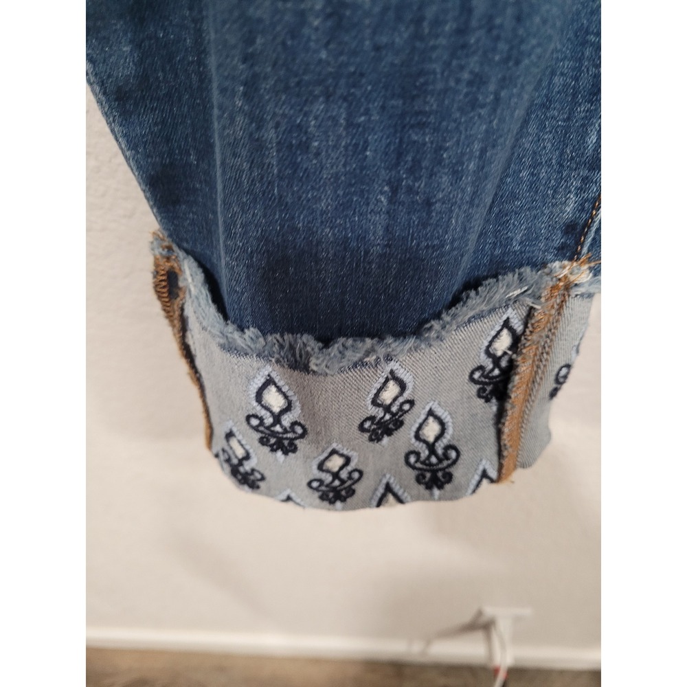 LOFT PLUS Women's Size 20 Blue Modern Skinny Embroidered‎ Cuffed Jeans #12 - Picture 3 of 6